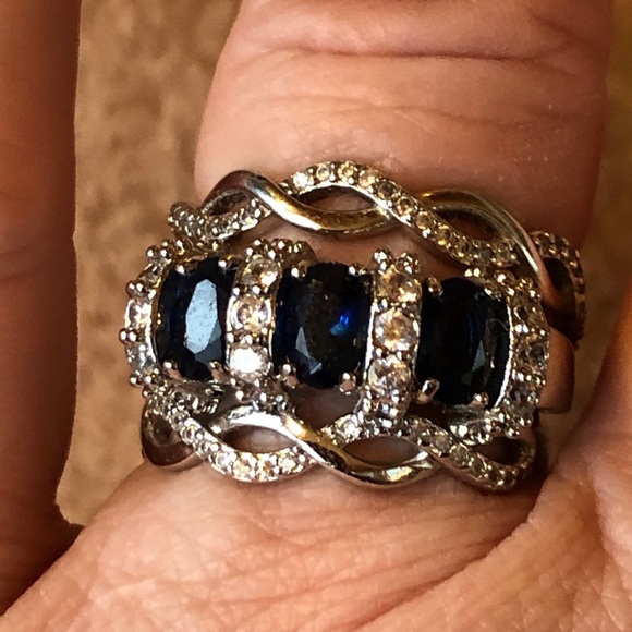 👑👑Gorgeous blue ring-no hallmark-tests silver👑 - Picture 7 of 8